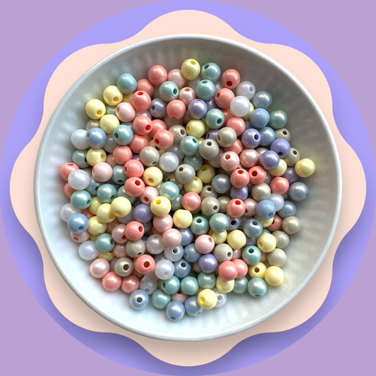 Mellemsmå Pastel Perler Glans